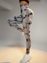 Load image into Gallery viewer, Women's Sporty Tie-Dyed Side-Cut Yoga Pants, Fashionable High-Waisted Hip-Lifting Sports Pants, Seamless Stretch Tight Pants
