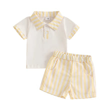 Load image into Gallery viewer, Striped Collar Summer Set
