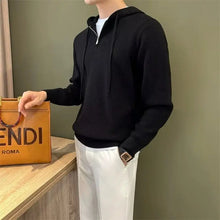 Load image into Gallery viewer, Hooded New Internet Celebrity Men's Sweater Versatile Popular Autumn Winter Solid Color Zipper Bottoming Trendy Hoodies Casual
