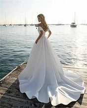 Load image into Gallery viewer, Simple Off Shoulder Satin Evening Gown
