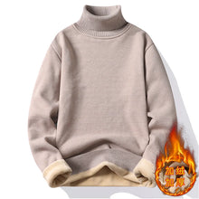 Load image into Gallery viewer, Men's Fleece Thicker Sweater Turtleneck Warm Pullover High Quality Male Slim Knitted Wool Sweaters For Winter Plus Size 4XL

