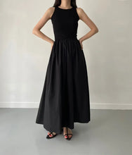 Load image into Gallery viewer, Female Fashion Style Dress New Summer Simple Elegant Black Long Dresses For Women Round Neck Sleeveless High Waist Temperament
