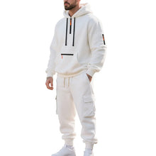 Load image into Gallery viewer, Men's Heavyweight Fleece-Lined Casual Tracksuit Set for Winter - Loose-Fit, Half-Zip, 2-Piece Workwear Style

