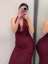 Load image into Gallery viewer, Vintage Deep V Sleeveless Evening Dress
