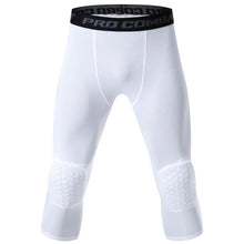 Load image into Gallery viewer, Men's Sports 3/4 Cropped Pants Padded Running Leggings Mens Joggers Elastic Compressions Sweatpant Football Basketball Trousers
