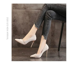 Load image into Gallery viewer, High Heels Women with 2024 New Spring and Autumn Pointy Women's Shoes Dress Wedding Shoes Temperament Banquet Single Shoes
