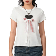Load image into Gallery viewer, Heart Bow Lace Tee
