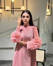 Load image into Gallery viewer, Women Elegant Evening Party Dresses 2025 Summer New Solid Colour Classic Long Sleeve Plate Flower Design Prom Dresses Female
