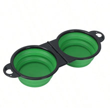 Load image into Gallery viewer, 1-piece 2-in-1 Foldable Dual Bowl Feeding Bowl Portable Outdoor Travel Dog Cat Drinking Bowl Pet Supplies Outdoor Feeding Water
