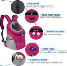 Load image into Gallery viewer, New Dog Pet Backpack Carrier Travel Bag Front Pack Breathable Adjustable with Safety Reflective Strips for Hiking Outdoor Cats
