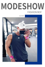 Load image into Gallery viewer, Mens Workout Tank Tops Mash Fabric Quick Dry Muscle Sleeveless Shirts Cut Off Slim Fit  Bodybuilding Gym Tees Singlet
