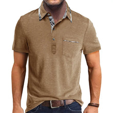 Load image into Gallery viewer, Plaid Collar Short Sleeve Polo
