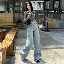 Load image into Gallery viewer, High Waisted Wide Leg Jeans Women Cotton Retro Denim Y2k Loose Fashion Design Sense Pant Streetwear Baggy Straight Trouser Woman
