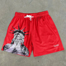 Load image into Gallery viewer, European and American Men's Summer Statue of Liberty Print Comfortable Breathable Drawstring Shorts Outdoor Casual Pants
