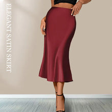 Load image into Gallery viewer, Satin A-Line Midi Skirt
