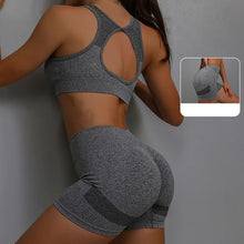 Load image into Gallery viewer, 2Pcs Women Yoga Outfit Set Sports Fitness Vest Running Workout Shorts Suit Gym Training Active Wear Handmade Accessory
