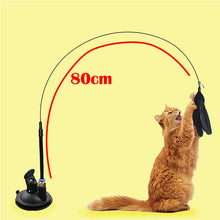 Load image into Gallery viewer, Interactive Cat Toy Handfree Cat Stick Kitten Playing Teaser Wand Toy Suction Cup Feather Wand Pet Supplies Simulation Feather
