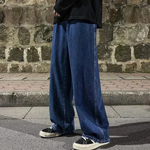 Load image into Gallery viewer, Men's Jeans Korean Version Student Casual Pants High Street Straight Loose Wide Leg Jeans Black Grey Blue Baggy Jeans
