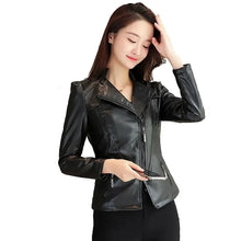 Load image into Gallery viewer, Slim Faux Leather Casual Jacket
