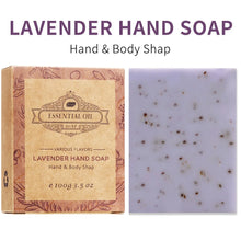Load image into Gallery viewer, 4 Pack Of Lavender Frosted Soap - 4, Coconut, Tea Tree Essential Oil - Kraft Paper Box For Gifts And Luxurious Travel Experience
