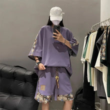 Load image into Gallery viewer, Sweatshirts Tracksuit T-shirts Shorts Suits For Men Spliced Graphic Sweatsuit Cotton Man Sets Luxury Offer Youthful Emo Kpop Xl
