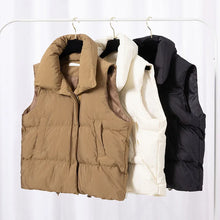 Load image into Gallery viewer, Women Fashion Autumn New 2026Stand Collar Elegant Down Coats Warm Outerwear Casual Belt Sleeveless Winter Women Vests Jackets
