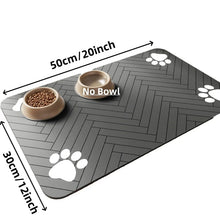 Load image into Gallery viewer, Pet Feeding Mat-Absorbent Pet Placemat Rubber Backing Quick Dry Water Mat for Dog Cat for Food and Water Bowl with Waterproof
