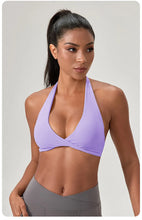 Load image into Gallery viewer, Strappy Bra for Women Open Back Halter Sports Bra Light Support Gym Crop Top Seamless Workout Yoga Top Bra Padded Bras
