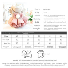 Load image into Gallery viewer, Fashion Autumn Winter Outfit Pet Dog Clothes Woolen Tutu Skirt Pet Coat Dog Dresses Teddy Bear Cat Princess Skirt for Small Dogs
