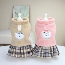 Load image into Gallery viewer, Cute Pet Dress Autumn Winter Plaid Princess Skirt Small Dog Coat Puppy Party Clothes Poodle Yorkie Apparel
