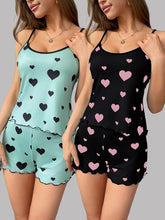 Load image into Gallery viewer, Heart Print Cami Pajama Set
