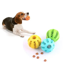 Load image into Gallery viewer, Dog Toy Ball, Nontoxic Bite Resistant Toy Ball for Pet Dogs Puppy Cat, Dog Pet Food Treat Feeder Chew Tooth Cleaning Ball
