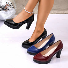 Load image into Gallery viewer, High Heels Shoes Women White Wedding Shoes Thick High Heels Fashion Party Pumps Footwear Black Red Big Size 35-42
