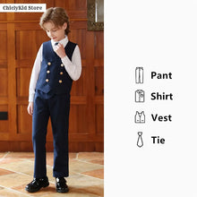 Load image into Gallery viewer, British Style Kids Vest Suit
