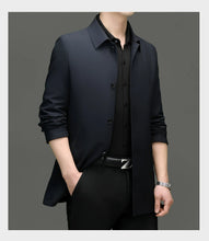 Load image into Gallery viewer, Solid Lapel Business Trench Coat
