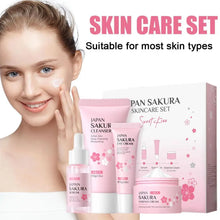 Load image into Gallery viewer, Facial Skin Care Set Skin Cleaning Sakura Skincare Set For Women Girls With Cleanser Toner Face Serum Cream Eye Cream
