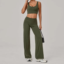 Load image into Gallery viewer, 2PCS Yoga Set Women Yoga Pant Workout Tracksuit Sportswear Gym High Waist Straight Leg Bottoms Fitness Bta Sports Suit XP01
