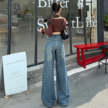 Load image into Gallery viewer, High Waisted Wide Leg Jeans Women Cotton Retro Denim Y2k Loose Fashion Design Sense Pant Streetwear Baggy Straight Trouser Woman
