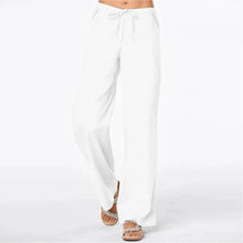 Load image into Gallery viewer, Women Pants Fashion Linen Cotton Solid Elastic Waist Trousers Female Plus Size Ankle-length Trousers Summer Casual Pants
