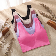 Load image into Gallery viewer, Sports Yoga Women's Bra Ribbed Shockproof Fitness Workout Bralette Sexy Elastic Backless Underwear Push-Up Bra Sportswear Tops
