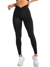 Load image into Gallery viewer, Women's Leggings Workout Cross Waist Elastic Bubble Butt Fitness Seamless Yoga Sports Tight Pants
