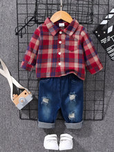 Load image into Gallery viewer, Tartan Polo Denim Outfit Set
