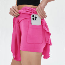Load image into Gallery viewer, Women Tennis Skirt Women Fitness Sports Skirt With Built-In Shorts Yoga Fitness High Elastic Girl Sweatpants Skirts Golf Skorts
