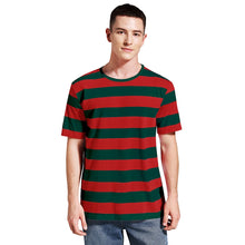 Load image into Gallery viewer, Men Striped T-Shirt Stripes Top Tees Male Fashion Short Sleeve Shirts Costume Cosplay Party Blue Red White Black Yellow T Shirt
