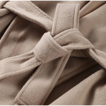 Load image into Gallery viewer, Elegant Women's Lace Up Woolen Coats Solid Full Sleeve Turn-down Collar Loose Lady Coats 2025 Autumn Winter Female Streetwear
