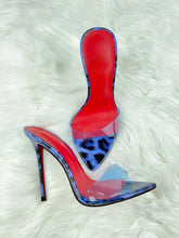 Load image into Gallery viewer, Sharp Pointed High Heels Red Super High Heels Slippers Women's Slim Heels Exposed Toes Half Drag Simple and Fashionable Sandals
