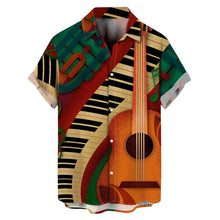 Load image into Gallery viewer, Hawaiian Music Print Shirt Men
