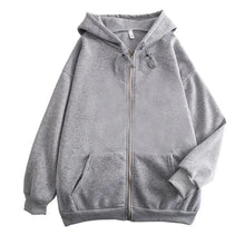 Load image into Gallery viewer, High Street Hoodie Men Solid Color Zip Up Long Sleeve Loose Jacket Coats Casual Hooded Sweatshirt Y2K Fashion Outdoor Clothes
