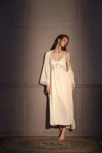Load image into Gallery viewer, Elegant Female Long Robe Set Nightgown Silky Ice Silk Sleepwear Homewear SEXY Hollow Out Lace Nightdress Lingerie Loungewear
