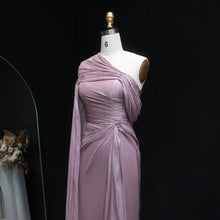 Load image into Gallery viewer, Lilac Draped One Shoulder Evening Gown
